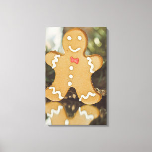 Christmas gingerbread man canvas print