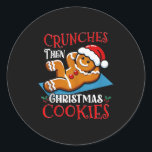 Christmas Gingerbread Man Cookie Funny Quote Worko Classic Round Sticker<br><div class="desc">Christmas Gingerbread Man Cookie Funny Quote Workout Fitness Tank Top</div>