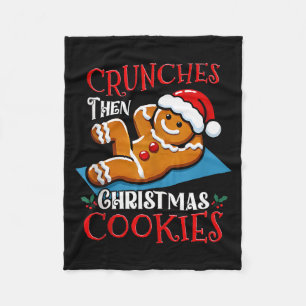Christmas Gingerbread Man Cookie Funny Quote Worko Fleece Blanket