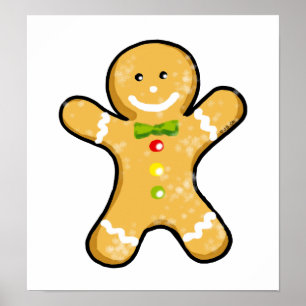 Christmas gingerbread man cookie poster