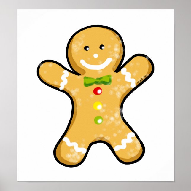 Christmas gingerbread man cookie poster (Front)