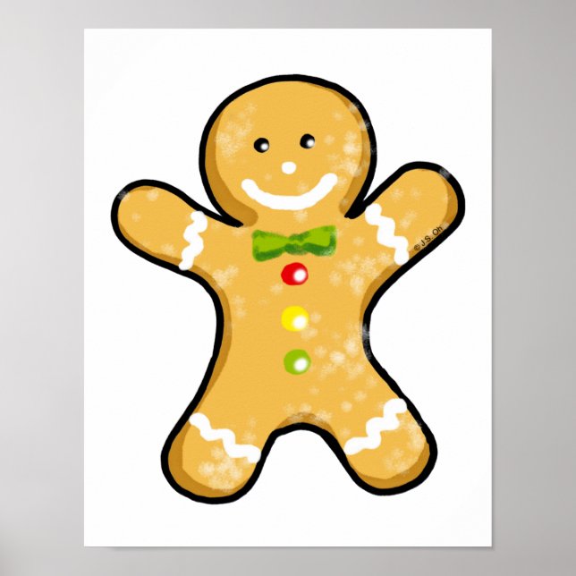 Christmas gingerbread man cookie poster (Front)
