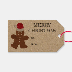 Christmas Gingerbread Man Cookies Holiday Baking Gift Tags
