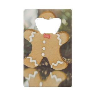 Christmas gingerbread man credit card bottle opener