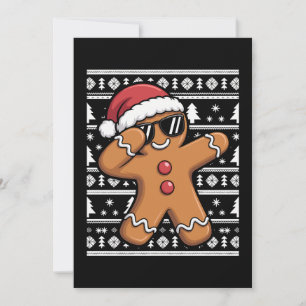Christmas Gingerbread Man Dabbing Sunglasses Cool Invitation