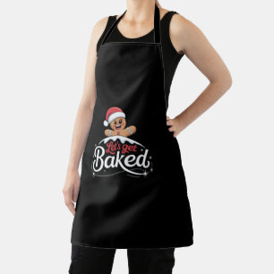 Christmas Gingerbread Man Family Let's Get Baked  Apron
