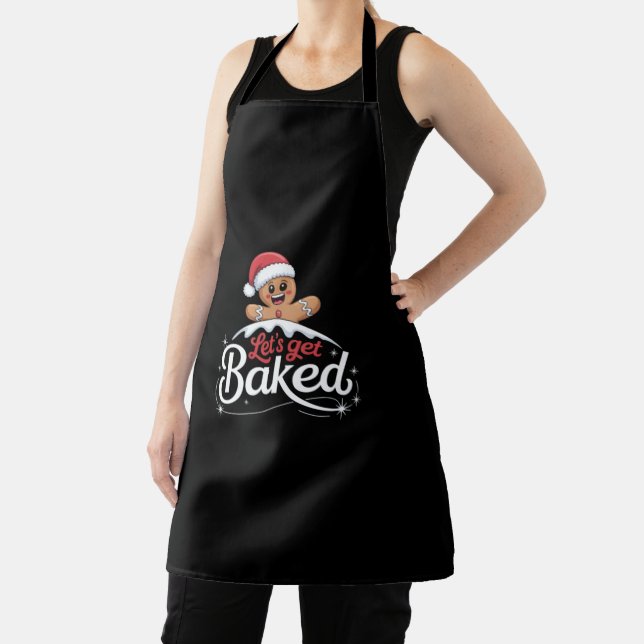 Christmas Gingerbread Man Family Let's Get Baked  Apron (Insitu)