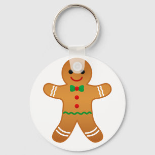 Christmas Gingerbread Man Gifts Basic Round Button Keychain