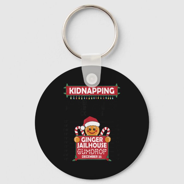 Christmas Gingerbread Man Ginger Jailhouse Kidnapn Keychain (Front)