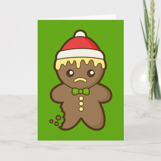 Christmas Gingerbread Man Holiday Card (Front)