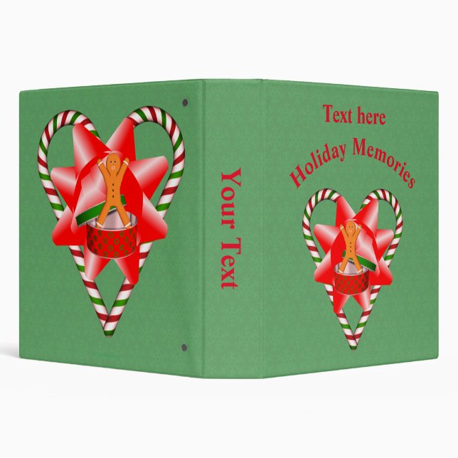Christmas Gingerbread Man Holiday Personalized     Binder (Background)