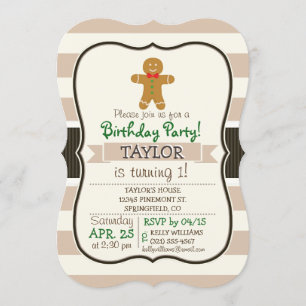 Christmas Gingerbread Man Invitation
