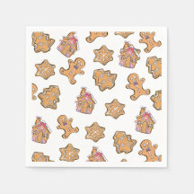 Christmas gingerbread man party Paper Napkin