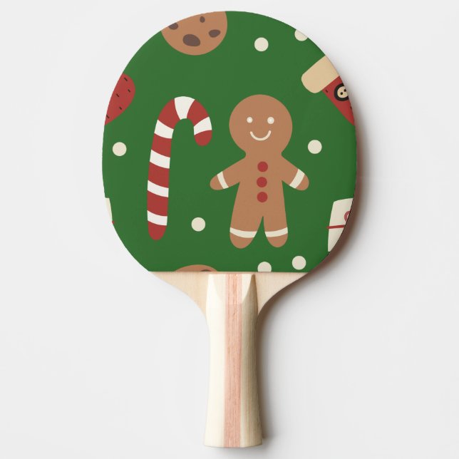 Christmas Gingerbread Man Pattern  Ping Pong Paddle (Front)