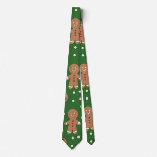 Christmas Gingerbread Man Pattern Tie