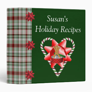 Christmas Gingerbread Man Personalized Recipe  Binder