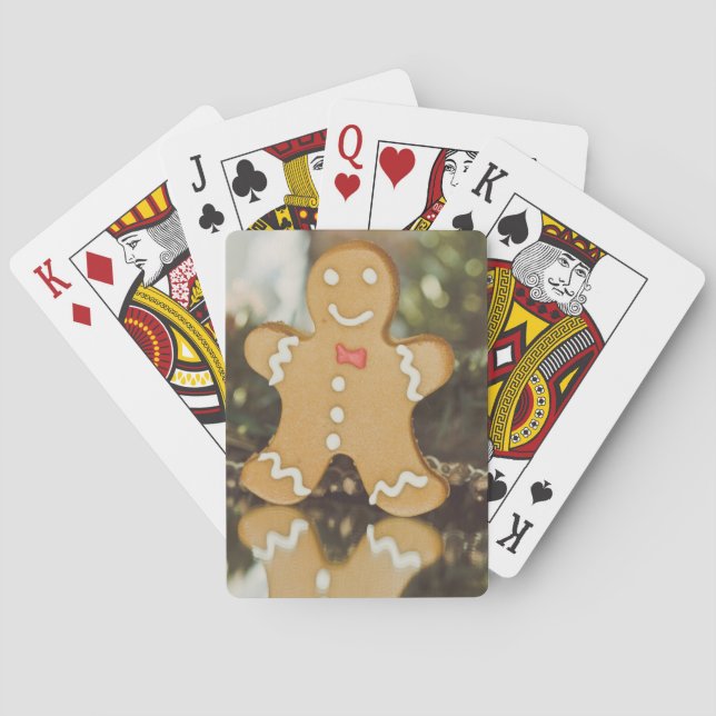 Christmas gingerbread man playing cards (Back)