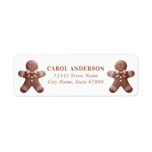 Christmas Gingerbread Man Return Address Labels