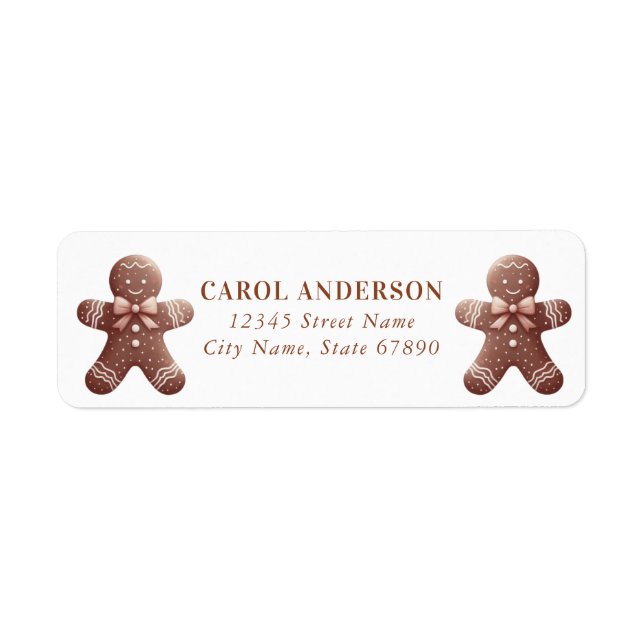 Christmas Gingerbread Man Return Address Labels (Front)