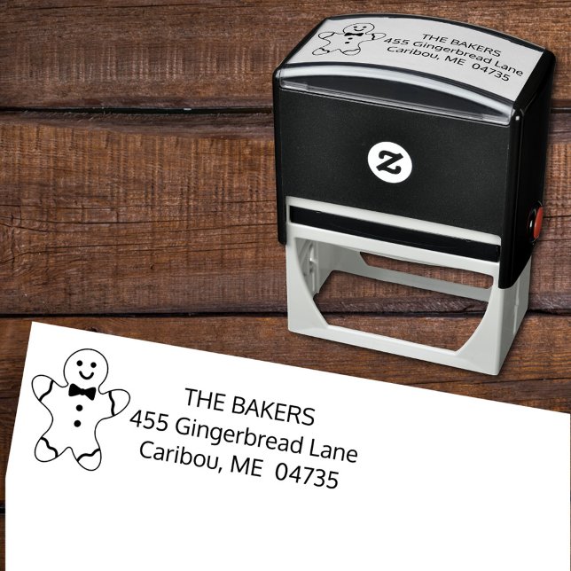 Christmas Gingerbread Man Return Address Self-inking Stamp (Creator Uploaded)