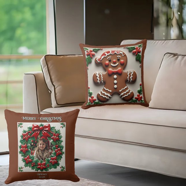 Christmas Gingerbread Man Throw Pillow (Creator Uploaded)