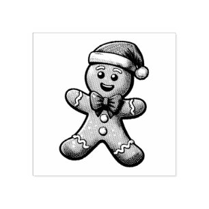 Christmas Gingerbread Man Wood Art Stamp