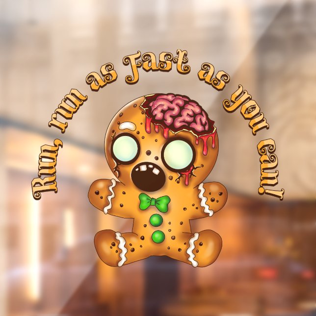 Christmas Gingerbread Man Zombie Window Cling (Sheet 2)