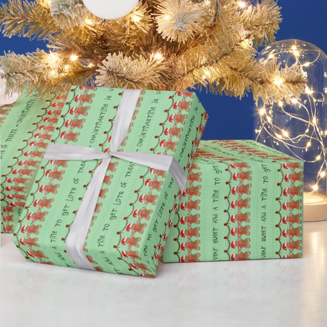 Christmas Gingerbread Men for Kids Fun Wrapping Paper (Holidays)