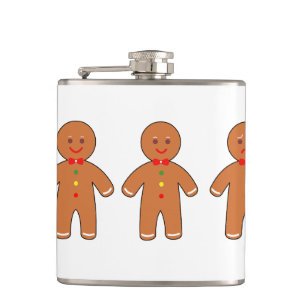 Christmas gingerbread men hip flask