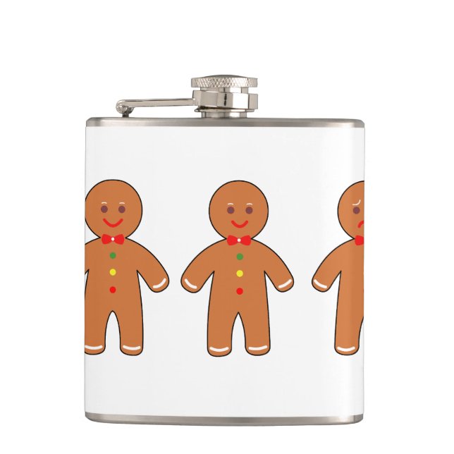 Christmas gingerbread men hip flask (Front)