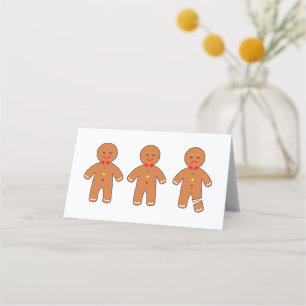 Christmas gingerbread men place card