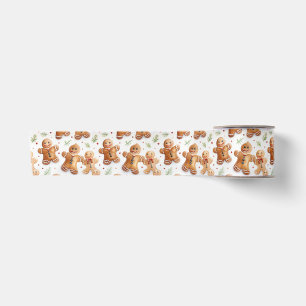 Christmas Gingerbread men Satin Ribbon
