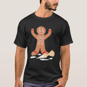 Christmas Gingerbread Muscle Man Icing Abs Design T-Shirt