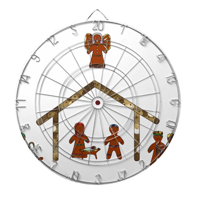 christmas gingerbread nativity dartboard (Front)