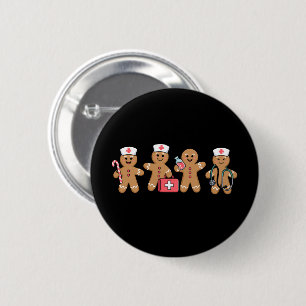 Christmas Gingerbread Nurse Team Crew Gifts 2 Inch Round Button