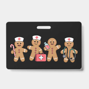 Christmas Gingerbread Nurse Team Crew Gifts Badge