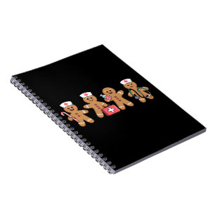 Christmas Gingerbread Nurse Team Crew Gifts Notebook