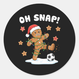 Christmas Gingerbread Oh Snap Cookie Xmas Holiday Classic Round Sticker