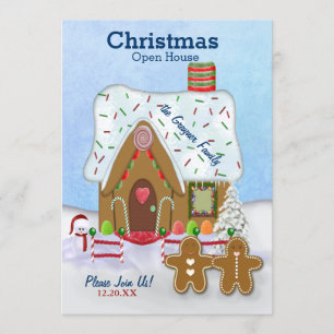 Christmas Gingerbread Open House Invite