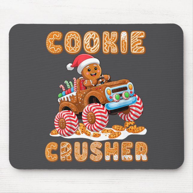 Christmas Gingerbread Pajamas Cookie Crusher Monst Mouse Pad (Front)