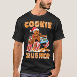 Christmas Gingerbread Pajamas Cookie Crusher Monst T-Shirt
