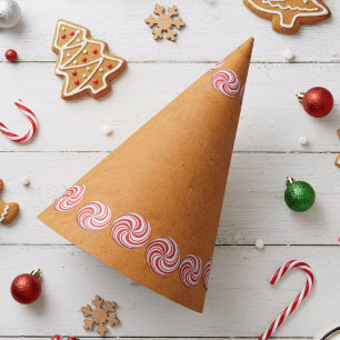 Christmas Gingerbread Peppermint Swirl Candy Party Hat