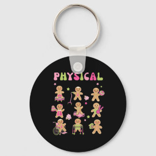 Christmas Gingerbread PT Physical Therapy Assistan Keychain