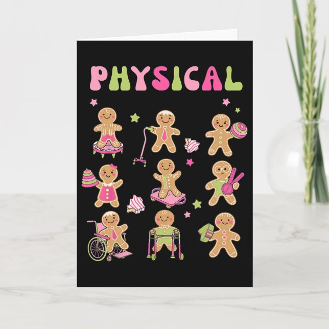 Christmas Gingerbread Pt Physical Therapy Istant X Card (Front)