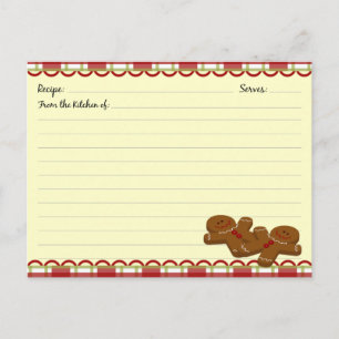 Christmas Gingerbread Recipe Cards