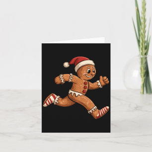 Christmas Gingerbread Running Funny Runners Pajama Card