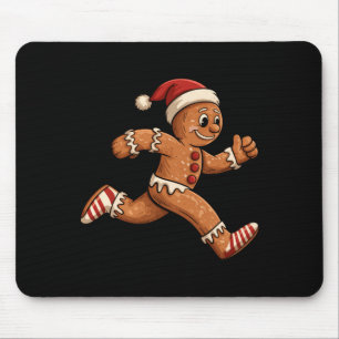 Christmas Gingerbread Running Funny Runners Pajama Mouse Pad