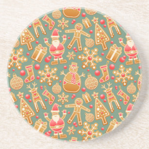 christmas gingerbread santa coaster