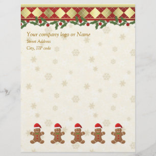 Christmas Gingerbread santa cookies Letterhead
