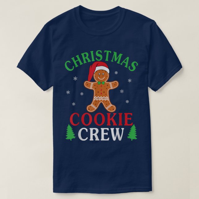 Christmas Gingerbread Santa Hat Cookie Baking Crew T-Shirt (Design Front)
